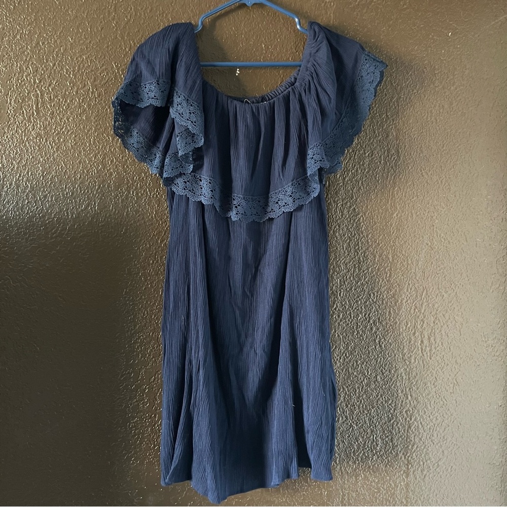 Blue Off the Shoulder Dress, Size 1X